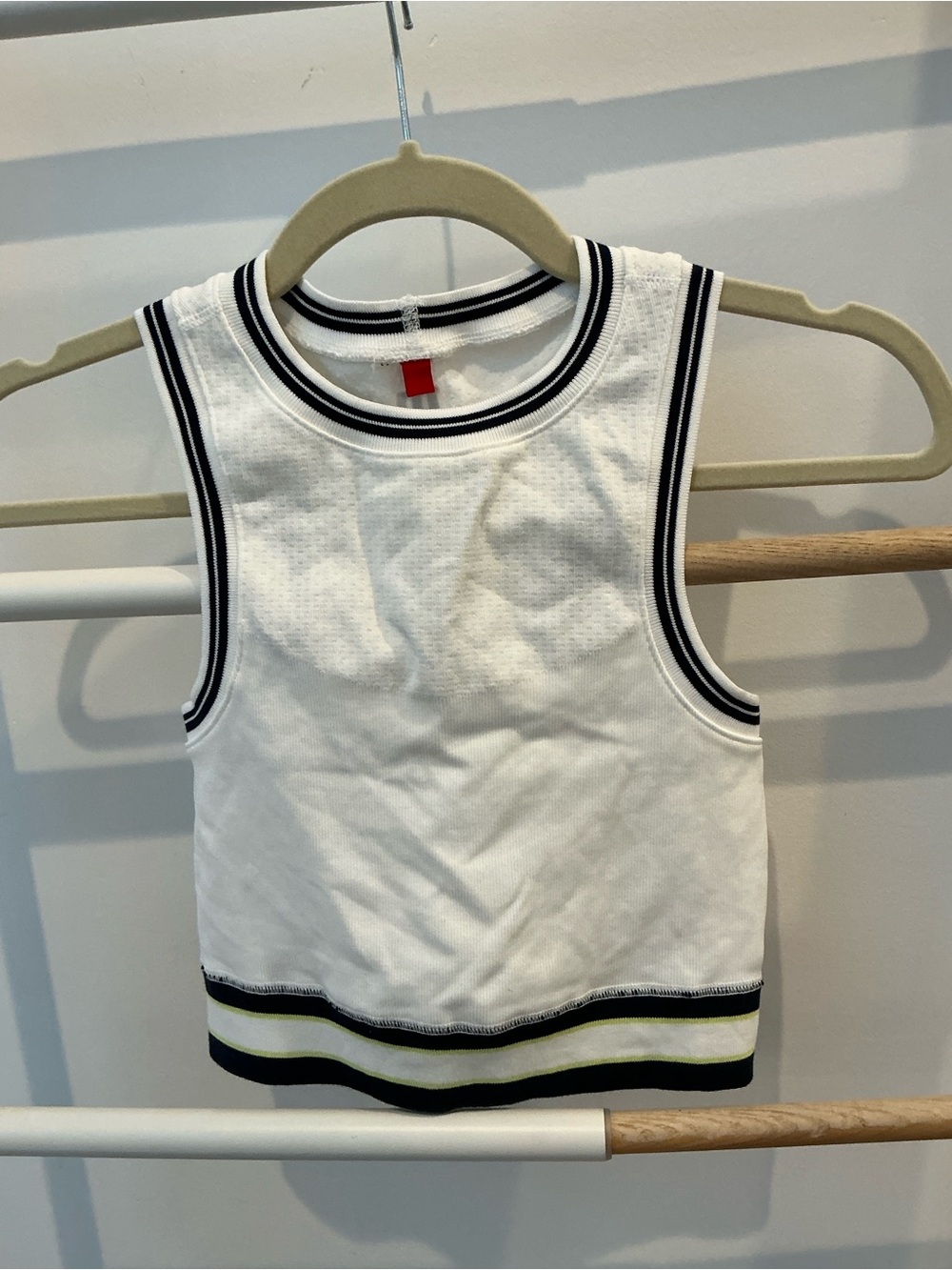 Wilson Tennis White Tank Top with Black & Lime Trim